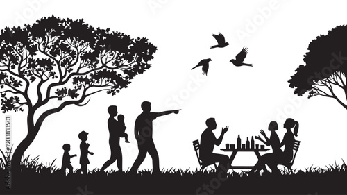 silhouettes of people working group of Happy people 
