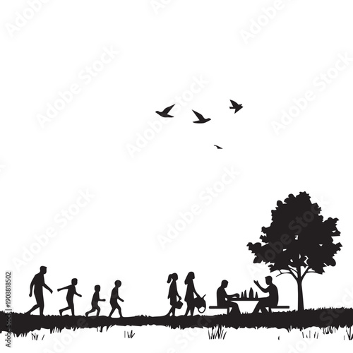 silhouettes of people working group of Happy people 
