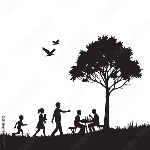 silhouettes of people working group of Happy people 
