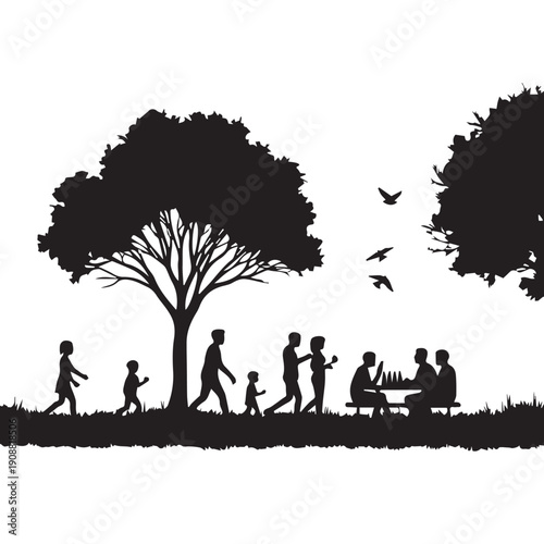 silhouettes of people working group of Happy people 
