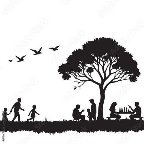 silhouettes of people working group of Happy people 
