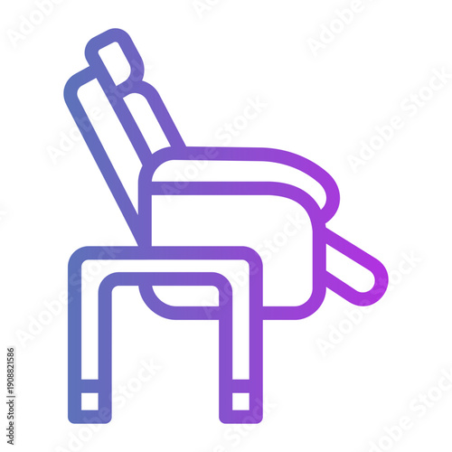 Recliner chair Line Gradient Icon