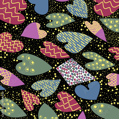 Pattern of Colorful Hearts 