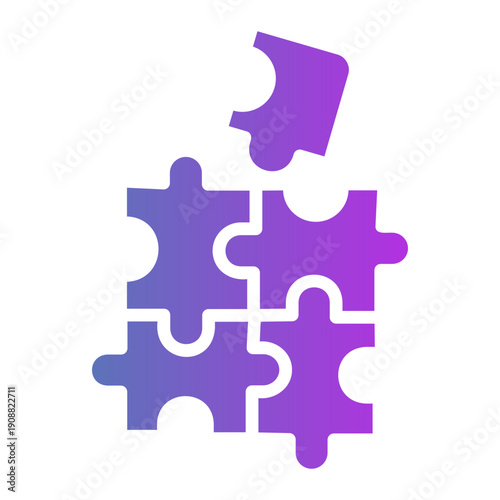 Family puzzle Line Gradient Icon