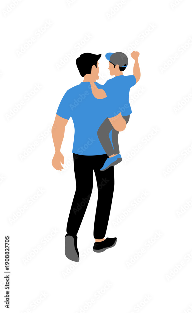 Fototapeta premium Father and Child Bonding Moment Vector Art