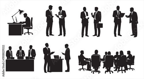 Professional Business Team in Formal Attire – Corporate Leadership and Collaboration Success Concept
