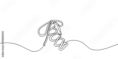 Continuous line drawing of shoelaces. single line vector illustration Editable stroke.