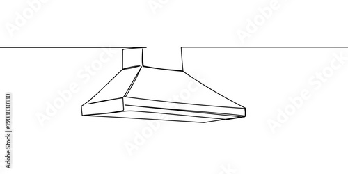 Continuous line drawing of a kitchen exhaust hood. single line vector illustration Editable stroke.