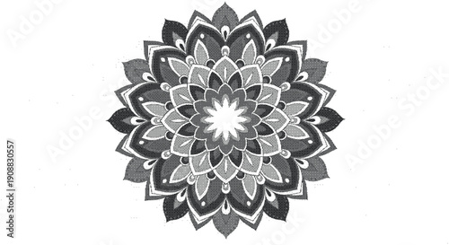 Intricate black and white mandala design