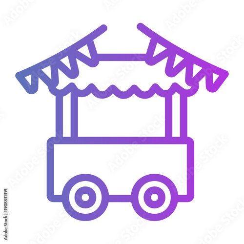 harvest food stall Line Gradient Icon