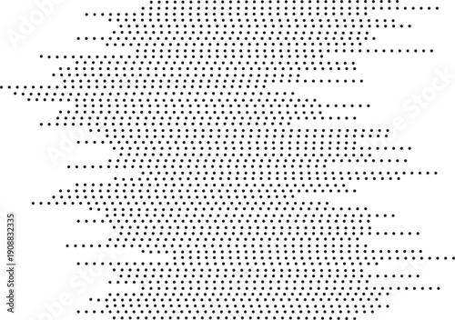 Abstract black halftone dots pattern on white background, vector EPS 10. Minimalist dotted texture for graphic design, web, prints, banners, posters, and creative backgrounds.