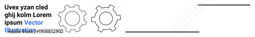 Two interlocking gears for mechanics, teamwork, or system processes. Ideal for engineering, productivity, collaboration, workflow, efficiency, IT systems and a simple landing page