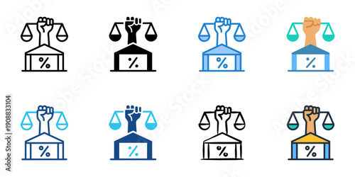 Taxpayer Advocacy icons set multiple style collection. Editable stroke 
