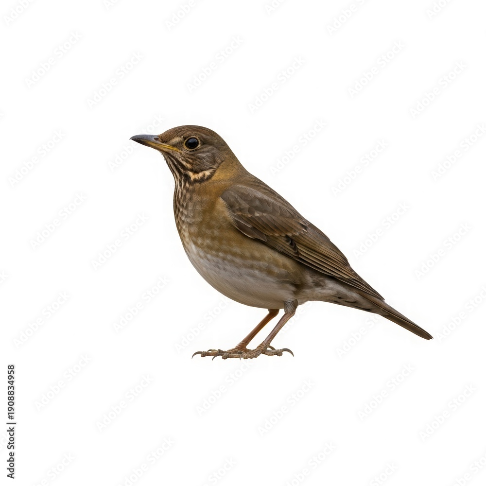 Obraz premium Bird Serenity: A delicate bird stands in profile, its feathers a symphony of earthy tones, exuding a sense of peace and natural grace.