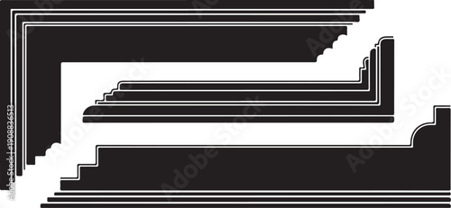 Staircase Design with Black and White Pixel Art Elements