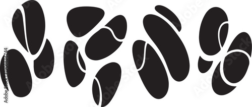 Black and white abstract shapes on clean background design