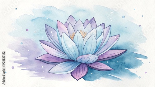 Zen Botanical Art: Soft Pastel Watercolor Lotus for Wellness and Meditation