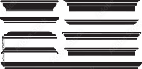 Black and white illustration of various rectangular shapes stacked