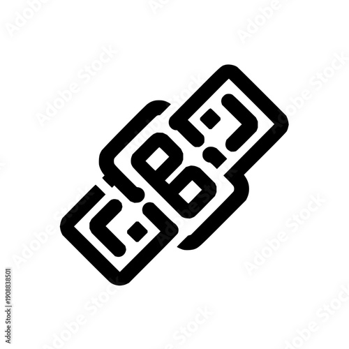 Black GBP Currency Symbol on White Background