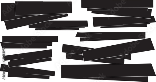 Black rectangular shapes on a white background illustration design