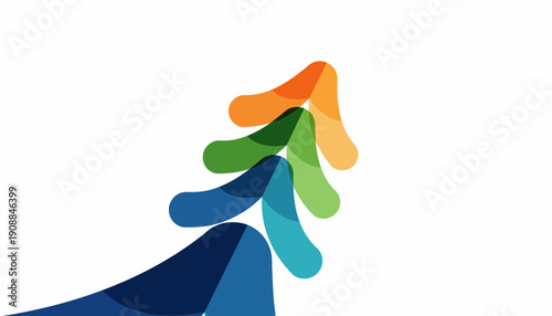 Vibrant abstract wave design in blue, green, and orange hues