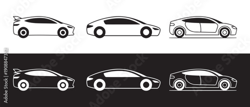 Modern luxury electric cars lineup futuristic design black white minimalist studio background eco-friendly transportation innovation.