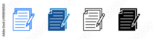 Contract Multiple Style Icon Set 