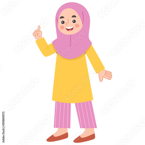 Illustration of a Woman Wearing a Hijab