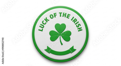 Luck of the irish symbol with green shamrock emblem