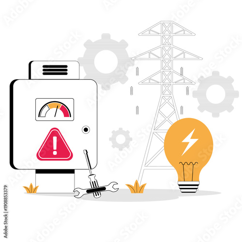 Electrical Infrastructure Maintenance Concept Illustration