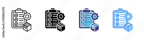 Specification icon set multiple style collection