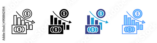 Reduce Cost icon set multiple style collection