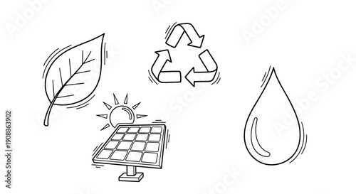 Conceptual representation of sustainable practices and environmental responsibility elements