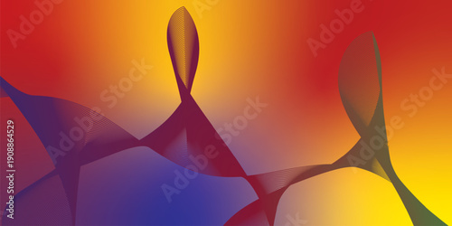 Abstract red yealllow and navy background with flowing lines and light creating a modern digital wallpaper design