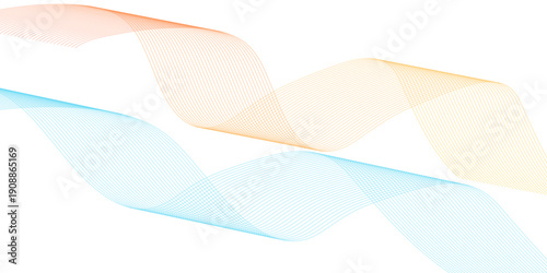 Abstract glowing wave lines on orange background. Dynamic wave pattern. Modern flowing wavy lines. Futuristic technology concept. Suit for banner, poster, cover, brochure, flyer, website
