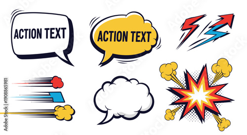 set of comic speech bubbles