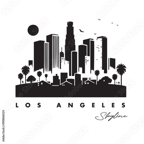 los angeles city skyline vector