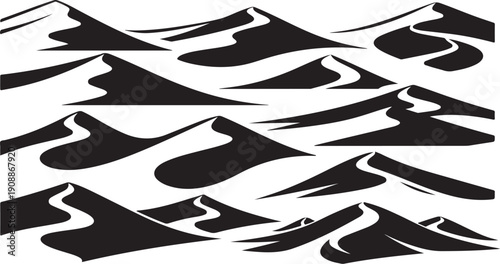 Abstract black and white wave pattern illustration design element