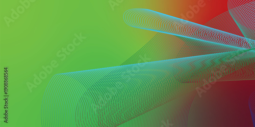  LimeGreen and  red abstract shape grainy gradient background with black backdrop and noisy texture wide banner poster header design