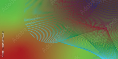  LimeGreen and  red abstract shape grainy gradient background with black backdrop and noisy texture wide banner poster header design