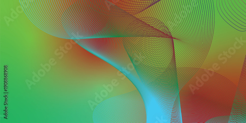  LimeGreen and  red abstract shape grainy gradient background with black backdrop and noisy texture wide banner poster header design