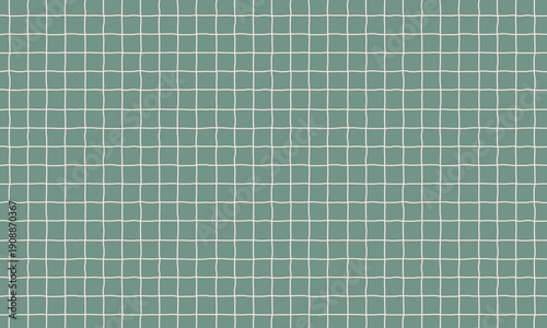 素朴な手書きのラフなチェック柄（みどり）