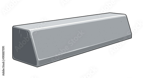 Vector Illustration of Concrete Parking Block - Realistic Traffic Barrier to Ensure Safety, Isolated on Transparent Background, Parking Assistance, Road Safety, Signage.
