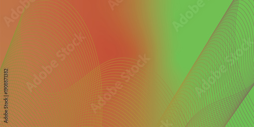 Green and red abstract shape grainy gradient background with black noisy texture wide banner design