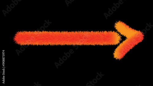 Glowing Red Neon Arrow Pointing Right on Black Background