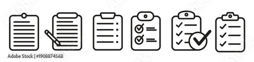 clipboard line icon checklist sign symbol for web site