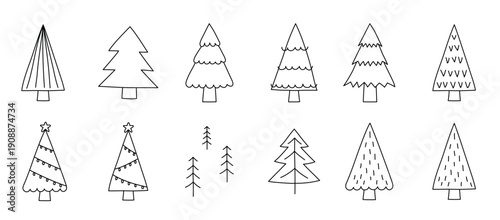 Festive Christmas Tree Vector Collection