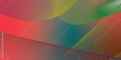 Green and red abstract grainy gradient background with black noisy texture wide banner poster header design