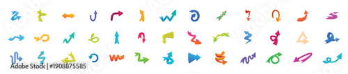 quirky arrow icons set colorful arrows pointing