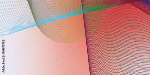 Red and pink abstract shape background with grainy gradient and black noisy texture wide banner design